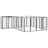 vidaXL 22-Panel Dog Playpen Black 19.7’x39.4’