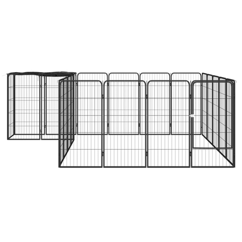 vidaXL 22-Panel Dog Playpen Black 19.7’x39.4’