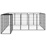 vidaXL 22-Panel Dog Playpen Black 19.7’x39.4’