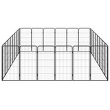 vidaXL 28-Panel Dog Playpen - Black 19.7’x39.4’