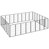 vidaXL 28-Panel Dog Playpen - Black 19.7’x39.4’