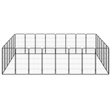 vidaXL 28-Panel Dog Playpen - Black 19.7’x39.4’