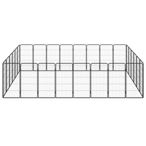 vidaXL 28-Panel Dog Playpen - Black 19.7’x39.4’