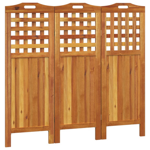 vidaXL 3-Panel Room Divider 47.8"x0.8"x45.3" Solid Wood Acacia - WhatYouNeedSales