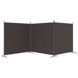 vidaXL 3-Panel Room Divider Brown 206.7"x70.9" Fabric - WhatYouNeedSales