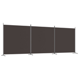 vidaXL 3-Panel Room Divider Brown 206.7"x70.9" Fabric - WhatYouNeedSales