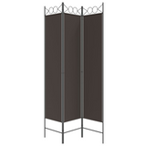 vidaXL 3-Panel Room Divider Brown 47.2"x78.7" Fabric - WhatYouNeedSales