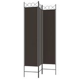 vidaXL 3-Panel Room Divider Brown 47.2"x78.7" Fabric - WhatYouNeedSales