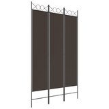 vidaXL 3-Panel Room Divider Brown 47.2"x78.7" Fabric - WhatYouNeedSales