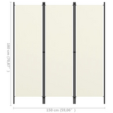 vidaXL 3-Panel Room Divider Cream White 59.1"x70.9" - WhatYouNeedSales