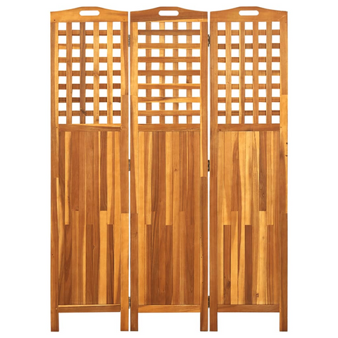 vidaXL 3-Panel Room Divider 47.6"x0.8"x66.9" Solid Acacia Wood - WhatYouNeedSales