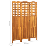 vidaXL 3-Panel Room Divider 47.6"x0.8"x66.9" Solid Acacia Wood - WhatYouNeedSales