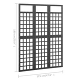 vidaXL 3-Panel Room Divider/Trellis Solid Fir Wood Black 47.6"x70.9" - WhatYouNeedSales