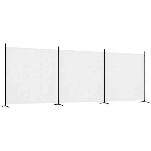 vidaXL 3-Panel Room Divider White 206.7"x70.9" Fabric - WhatYouNeedSales