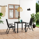 vidaXL 3 Piece Patio Dining Set Black - Weather-Resistant