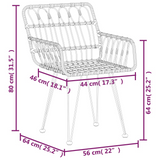 vidaXL 3 Piece Patio Dining Set Poly Rattan - Weather