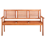 vidaXL 3-Seater Patio Bench 59.1" Solid Eucalyptus Wood - WhatYouNeedSales