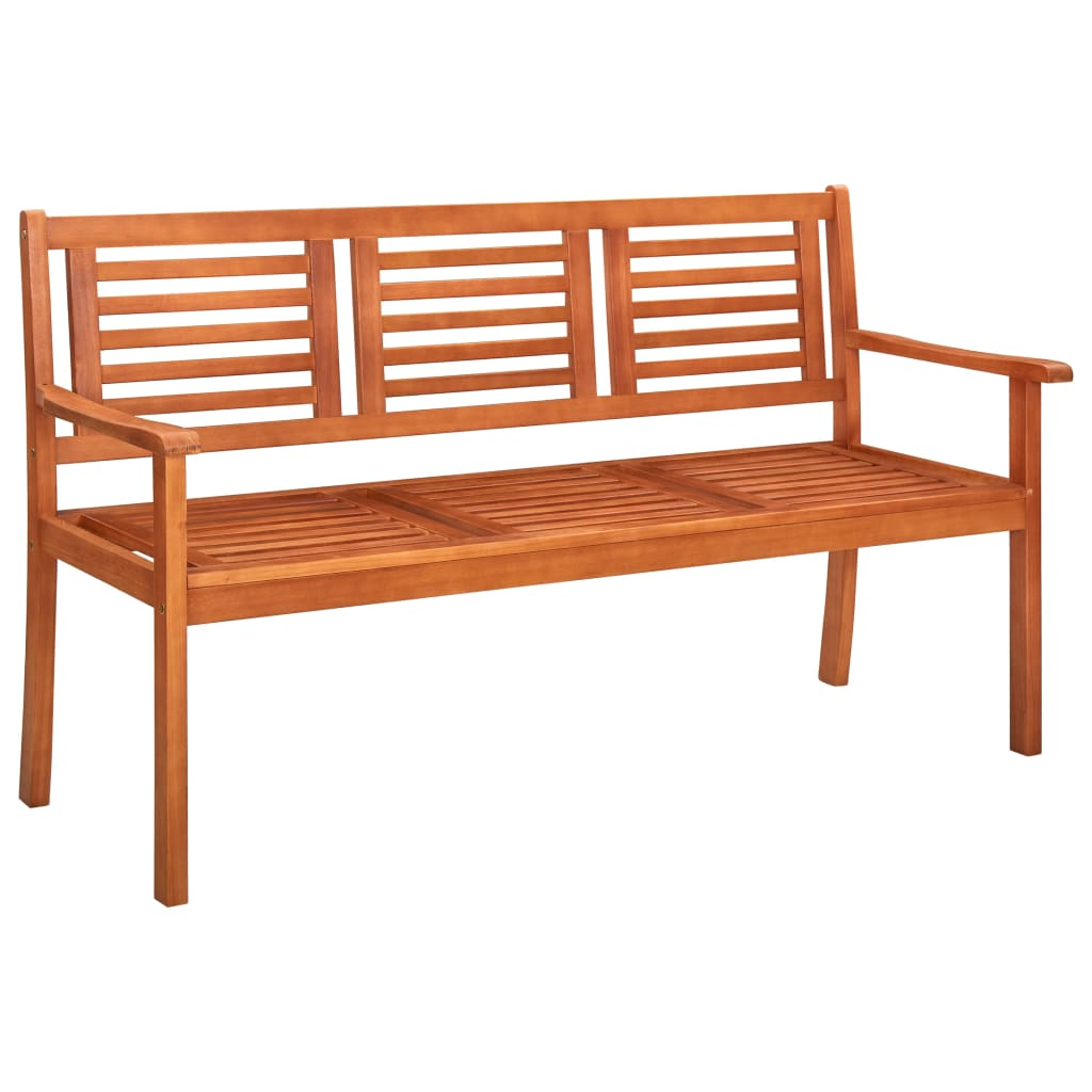 vidaXL 3-Seater Patio Bench 59.1" Solid Eucalyptus Wood - WhatYouNeedSales