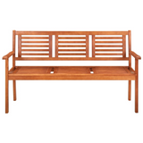 vidaXL 3-Seater Patio Bench with Cushion 59.1" Solid Eucalyptus Wood - WhatYouNeedSales