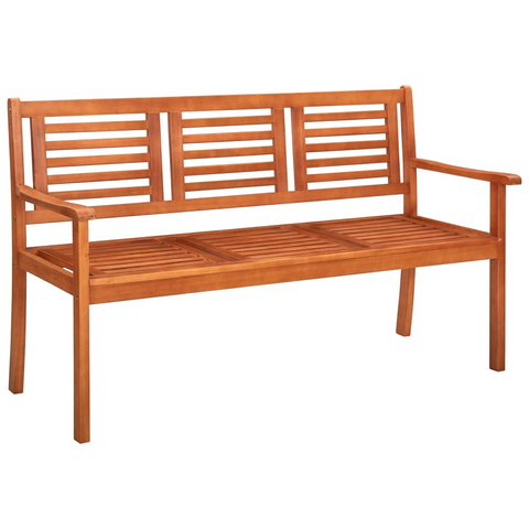 vidaXL 3-Seater Patio Bench with Cushion 59.1" Solid Eucalyptus Wood - WhatYouNeedSales