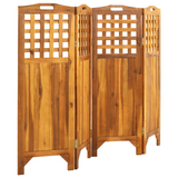 vidaXL 4-Panel Room Divider 63.4"x0.8"x47.2" Solid Acacia Wood - WhatYouNeedSales