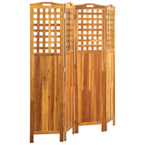 vidaXL 4-Panel Room Divider 63.4"x0.8"x66.9" Solid Acacia Wood - WhatYouNeedSales