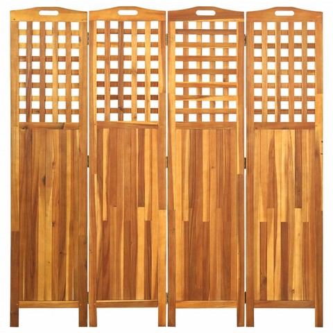 vidaXL 4-Panel Room Divider 63.4"x0.8"x66.9" Solid Acacia Wood - WhatYouNeedSales