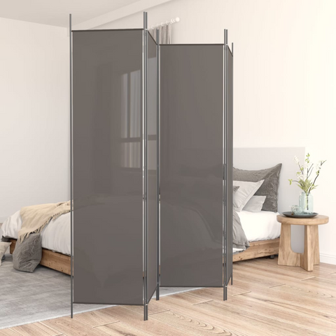 vidaXL 4-Panel Room Divider Anthracite 274.8"x70.9" Fabric - WhatYouNeedSales