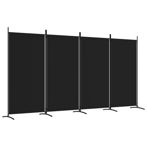 vidaXL 4-Panel Room Divider Black 136.2"x70.9" Fabric - WhatYouNeedSales