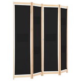 vidaXL 4-Panel Room Divider Black 62.9"x66.9"x1.6" Fabric - WhatYouNeedSales