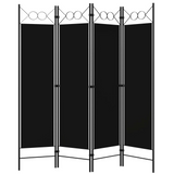 vidaXL 4-Panel Room Divider Black 63"x70.9" - WhatYouNeedSales