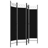 vidaXL 4-Panel Room Divider Black 63"x70.9" - WhatYouNeedSales