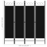 vidaXL 4-Panel Room Divider Black 63"x70.9" - WhatYouNeedSales