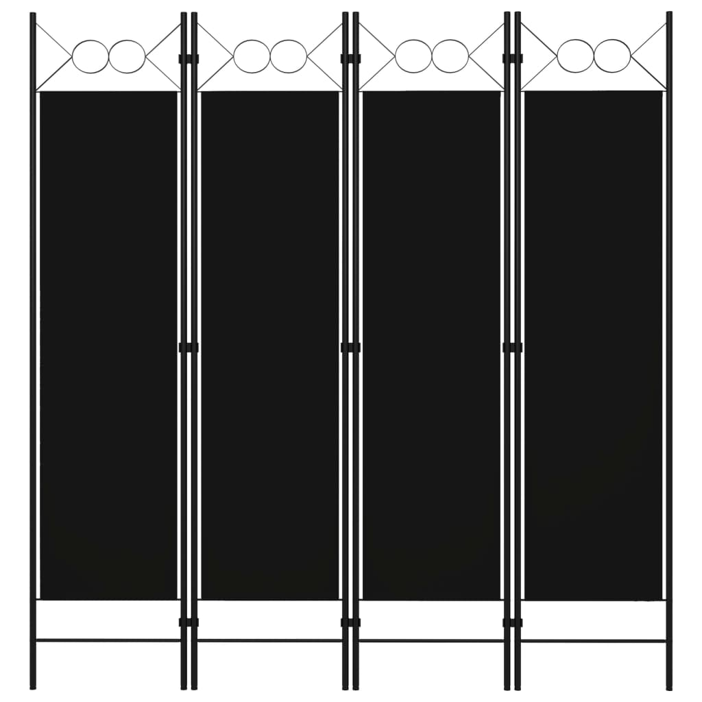 vidaXL 4-Panel Room Divider Black 63"x70.9" - WhatYouNeedSales