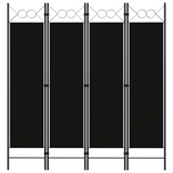 vidaXL 4-Panel Room Divider Black 63"x70.9" - WhatYouNeedSales