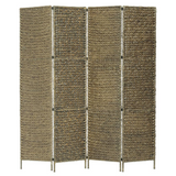 vidaXL 4-Panel Room Divider Brown 60.6"x63" Water Hyacinth - WhatYouNeedSales