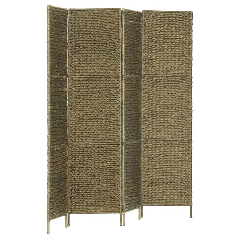 vidaXL 4-Panel Room Divider Brown 60.6"x63" Water Hyacinth - WhatYouNeedSales