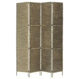 vidaXL 4-Panel Room Divider Brown 60.6"x63" Water Hyacinth - WhatYouNeedSales