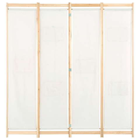 vidaXL 4-Panel Room Divider Cream 62.9"x66.9"x1.6" Fabric - WhatYouNeedSales