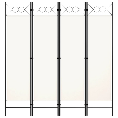 vidaXL 4-Panel Room Divider Cream White 63"x70.9" - WhatYouNeedSales