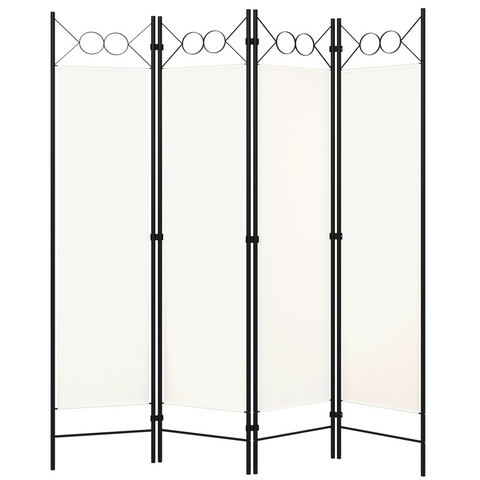 vidaXL 4-Panel Room Divider Cream White 63"x70.9" - WhatYouNeedSales