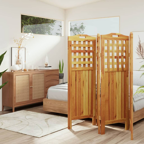 vidaXL 4-Panel Room Divider 63.8"x0.8"x45.3" Solid Wood Acacia - WhatYouNeedSales