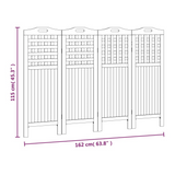 vidaXL 4-Panel Room Divider 63.8"x0.8"x45.3" Solid Wood Acacia - WhatYouNeedSales