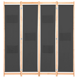 vidaXL 4-Panel Room Divider Gray 62.9"x66.9"x1.6" Fabric - WhatYouNeedSales