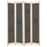 vidaXL 4-Panel Room Divider Gray 62.9"x66.9"x1.6" Fabric - WhatYouNeedSales