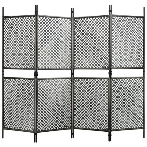 vidaXL 4-Panel Room Divider Poly Rattan Anthracite 94.5"x78.7" - WhatYouNeedSales