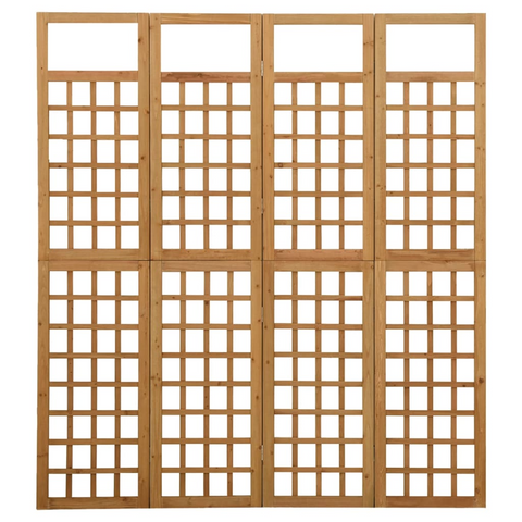 vidaXL 4-Panel Room Divider/Trellis Solid Fir Wood 63.4"x70.9" - WhatYouNeedSales