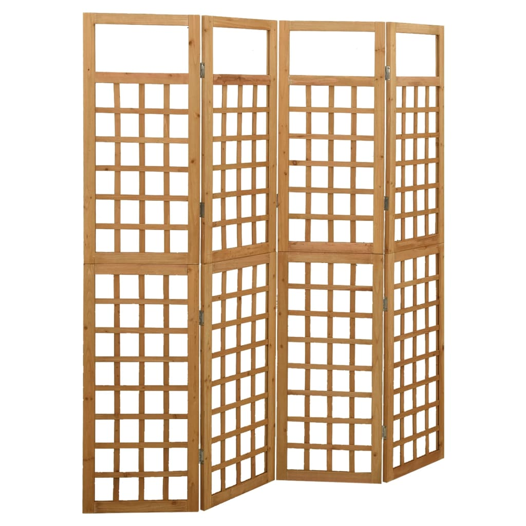 vidaXL 4-Panel Room Divider/Trellis Solid Fir Wood 63.4"x70.9" - WhatYouNeedSales