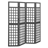 vidaXL 4-Panel Room Divider/Trellis Solid Fir Wood Black 63.4"x70.9" - WhatYouNeedSales