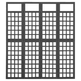 vidaXL 4-Panel Room Divider/Trellis Solid Fir Wood Black 63.4"x70.9" - WhatYouNeedSales